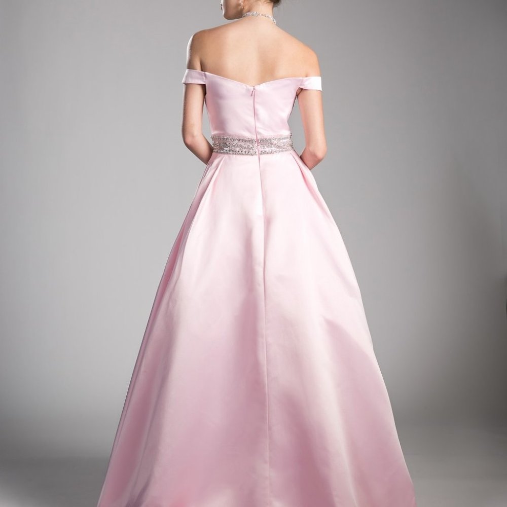 Off Shoulder A-Line Shape Prom Dress CD13288 - Picture 2 of 5